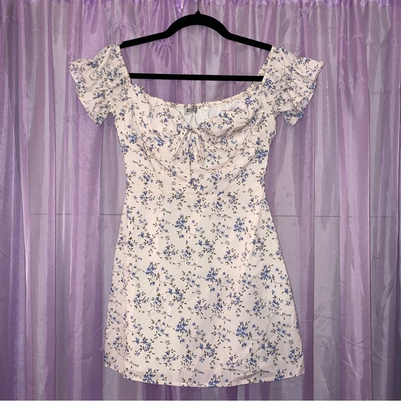 Beginning Botique Floral Off-The-Shoulder Mini Dress - Picture 1 of 3